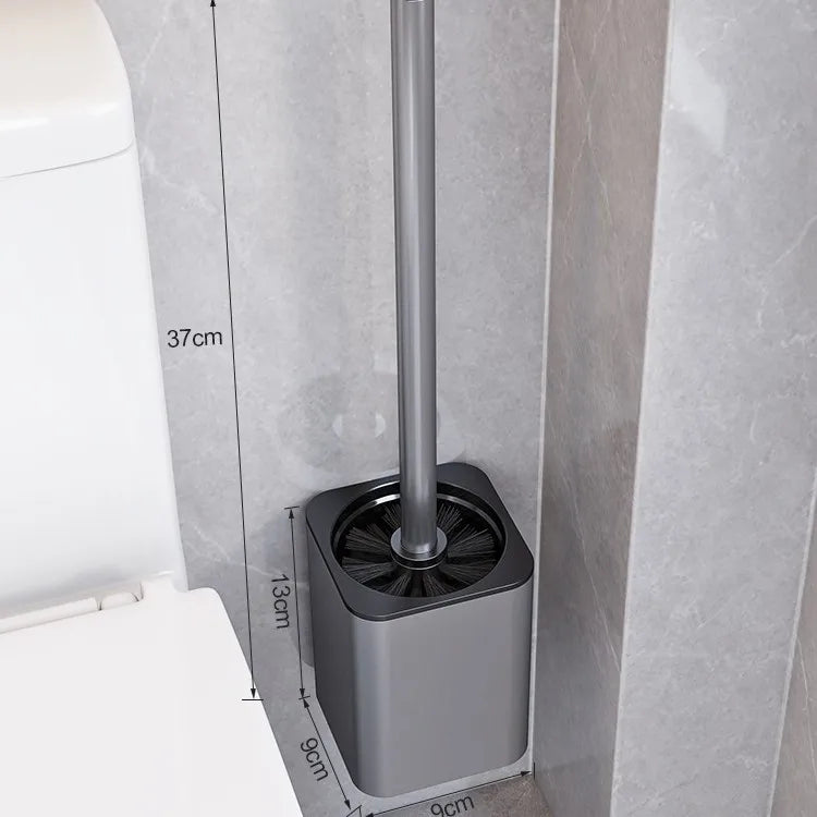 No-Drill Toilet Brush with Wall-Mounted Shelf | Bathroom Set