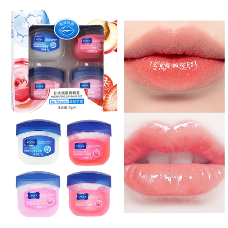 4-Piece Natural Plant Lip Gloss Set – Moisturizing & Whitening