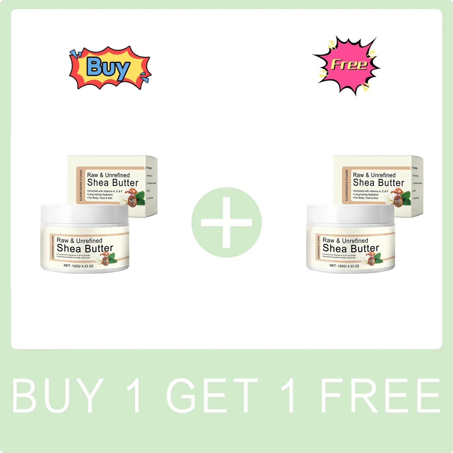 Shea Butter Moisturizing Cream Multi Use Balm for Dry Skin and Hair Restore Shine Increase Skin Elasticity Body Face & Hair Care Peaceful Pleasures Health and Wellness Buy 1 Get 1 Free