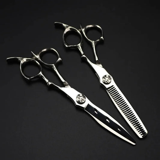 Customize Logo Japan 440c 6 '' Upscale Scissor Hollow Hair Scissors Cutting Barber Haircut Thinning Shears Hairdresser Scissors Peaceful Pleasures Health and Wellness