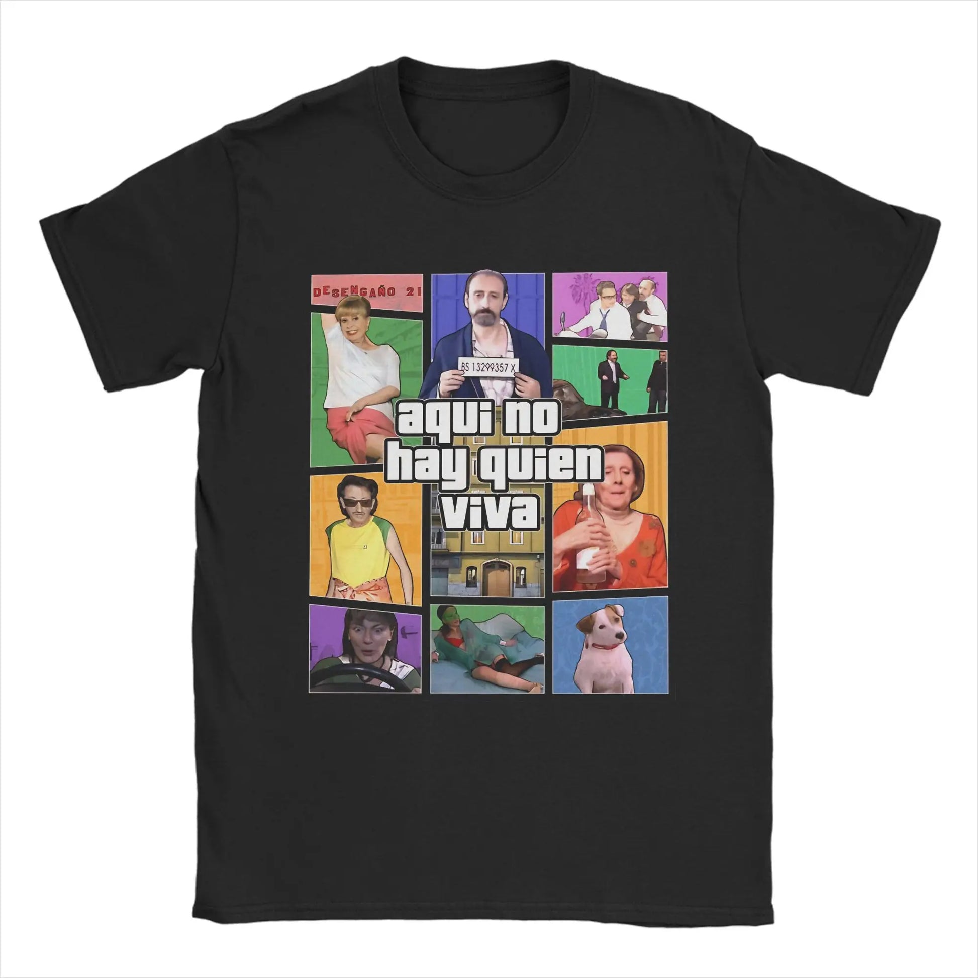 Aquí No Hay Quien Viva Pure Cotton T Shirt For Men Beach Y2K Fun T Shirts O Neck Harajuku Tees Plus Size Pattern Clothes Peaceful Pleasures Health and Wellness