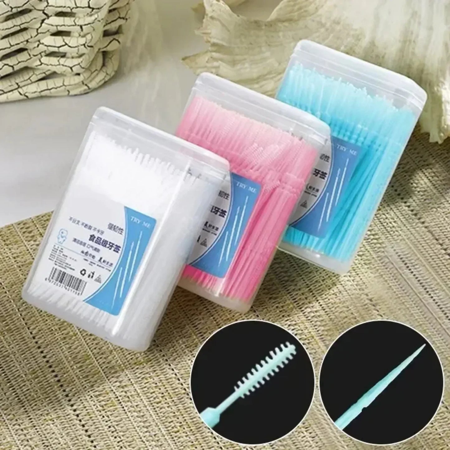 Disposable Double-Head Dental Floss Picks | 100 Pack Box