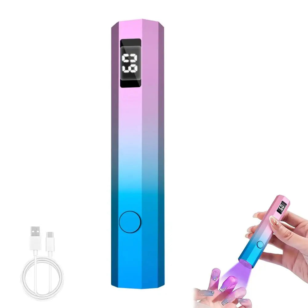Portable Mini UV Nail Lamp with LCD Display – Cordless Rechargeable Gel Polish Dryer for Home & Salon Peaceful Pleasures Health and Wellness Gradient colors