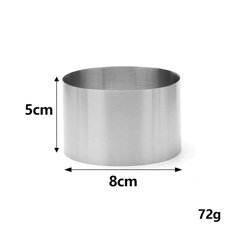 Kitchen Food Ring, Seamless Stainless Steel Cake Cutter For Baking, (Diameter6/7/8/9cm) Peaceful Pleasures Health and Wellness 8cm