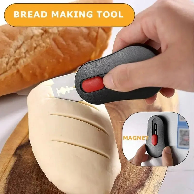 Magnetic Bread Lame – Retractable Dough Scoring Knife for Baking