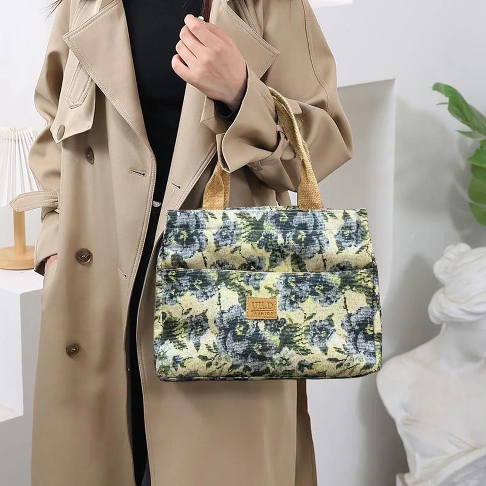 Large Capacity Shoulder Bag Tote Bag for Women Casual Handbag Shopping Bag Commuting Work Purse Peaceful Pleasures Health and Wellness