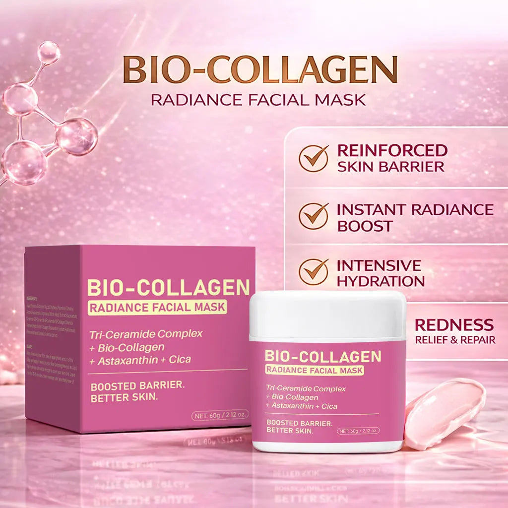 Bio-Collagen Radiance Facial Mask - Transformative Liquid Sheet Mask for Glass Skin - Instant Radiance,Improves Elasticity, 50ml Peaceful Pleasures Health and Wellness