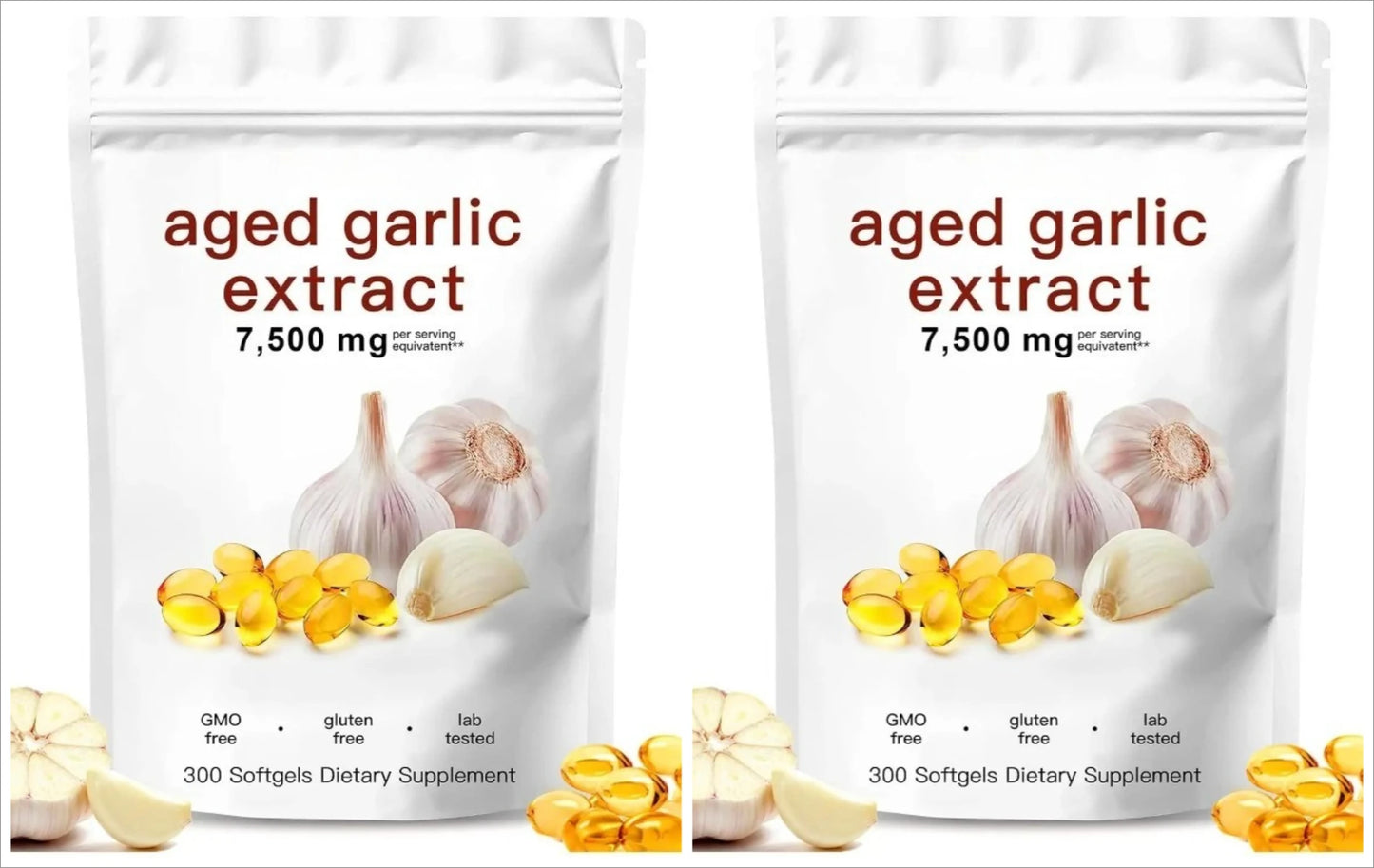 Aged Garlic Extract 300 Capsules – Odorless, Organic, Non-GMO