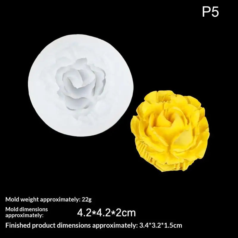 3D Rose Flower Silicone Mold – Soap, Epoxy & Craft