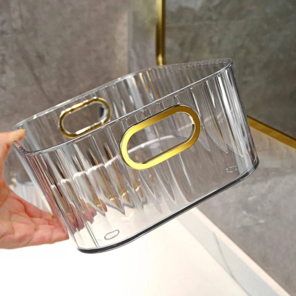 Stackable Clear Desktop Organizer | PET Storage Basket Box