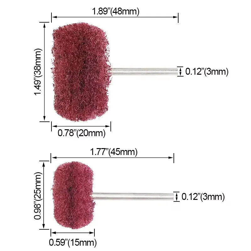 10 Mini Drill Abrasive Brush Nylon Buffing Polishing Wheel Dremel