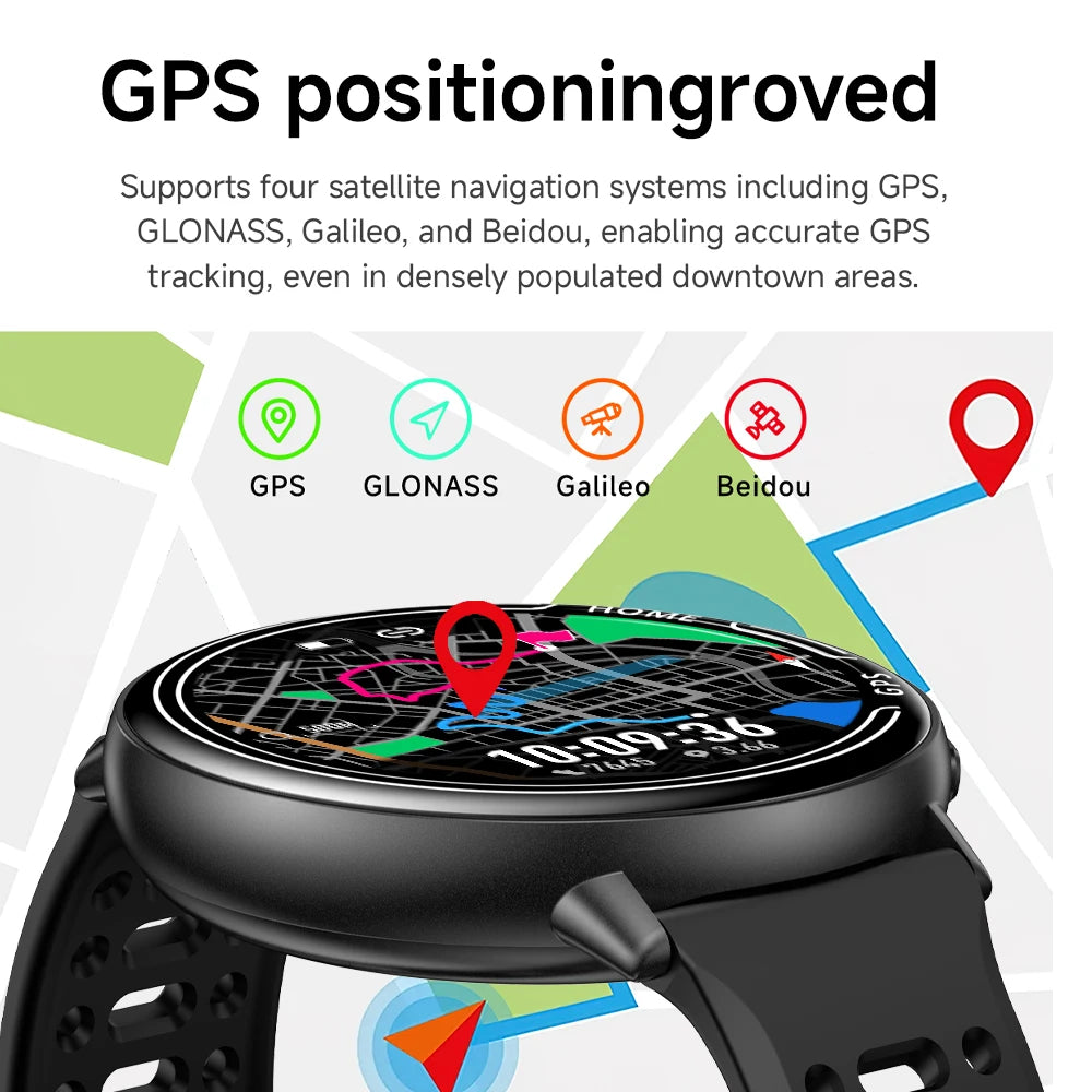 Yoateo Smart Watch | Built-In GPS, Bluetooth Call, IP68, 100+ Sports