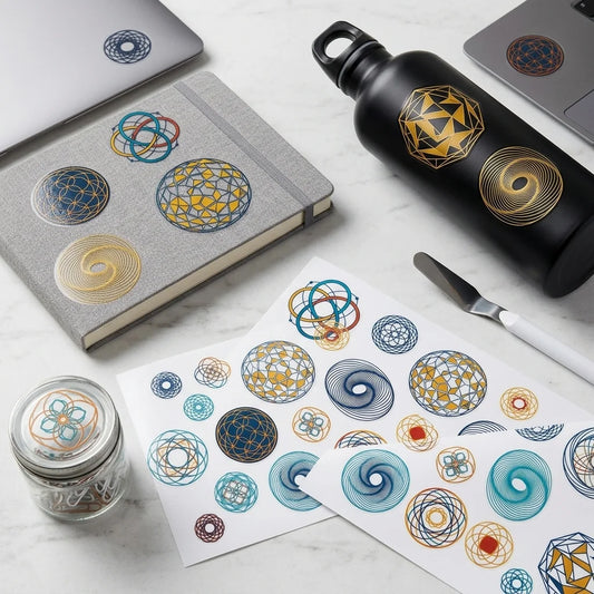 Sacred Geometry UV Transfer Stickers – Waterproof Decals Craft Sticker Decals Peaceful Pleasures Health and Wellness