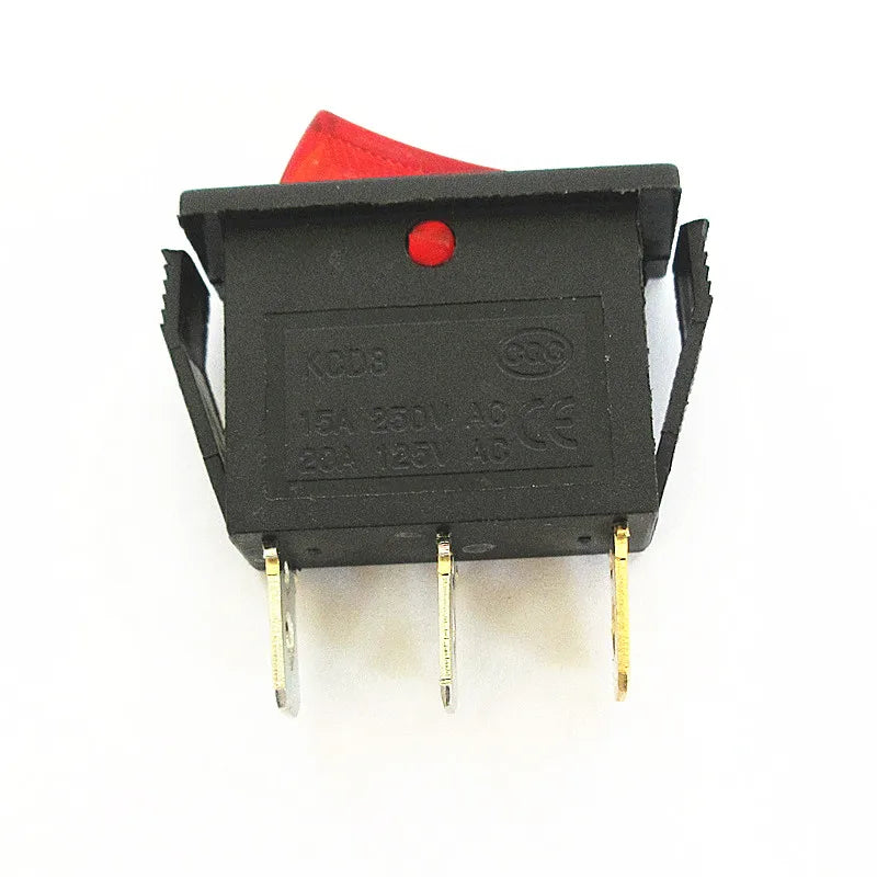5PCS KCD3 Rocker Switch ON-OFF ON-OFF-ON 2/3Position 2/3Pins Electrical Equipment With Light Power Switch 16A 250V / 20A 125V AC Peaceful Pleasures Health and Wellness