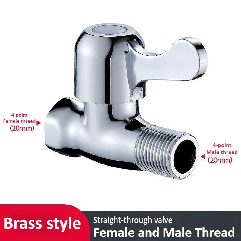 Copper Straight Valve 4-Point Thread Water Stop Tap | Toilet