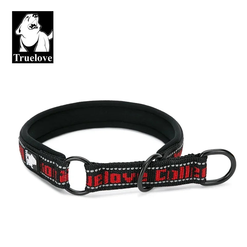 Truelove P-Chain Nylon Pet Collar Adjustable Reflective SBR Neoprene Pull-resistant Explosion-proof Dog and Cat Travel TLC5371 Peaceful Pleasures Health and Wellness red-black XXXL China Mainland