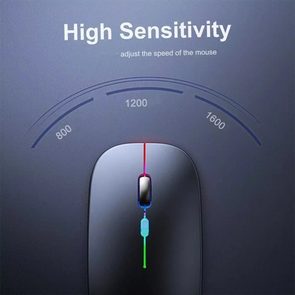 Wireless Mouse Bluetooth-Compatible Gaming Mouse (Dual Mode:BT+2.4Ghz) Ergonomic Rechargeable Mice for PC/Laptop/Macbook ﻿ Peaceful Pleasures Health and Wellness