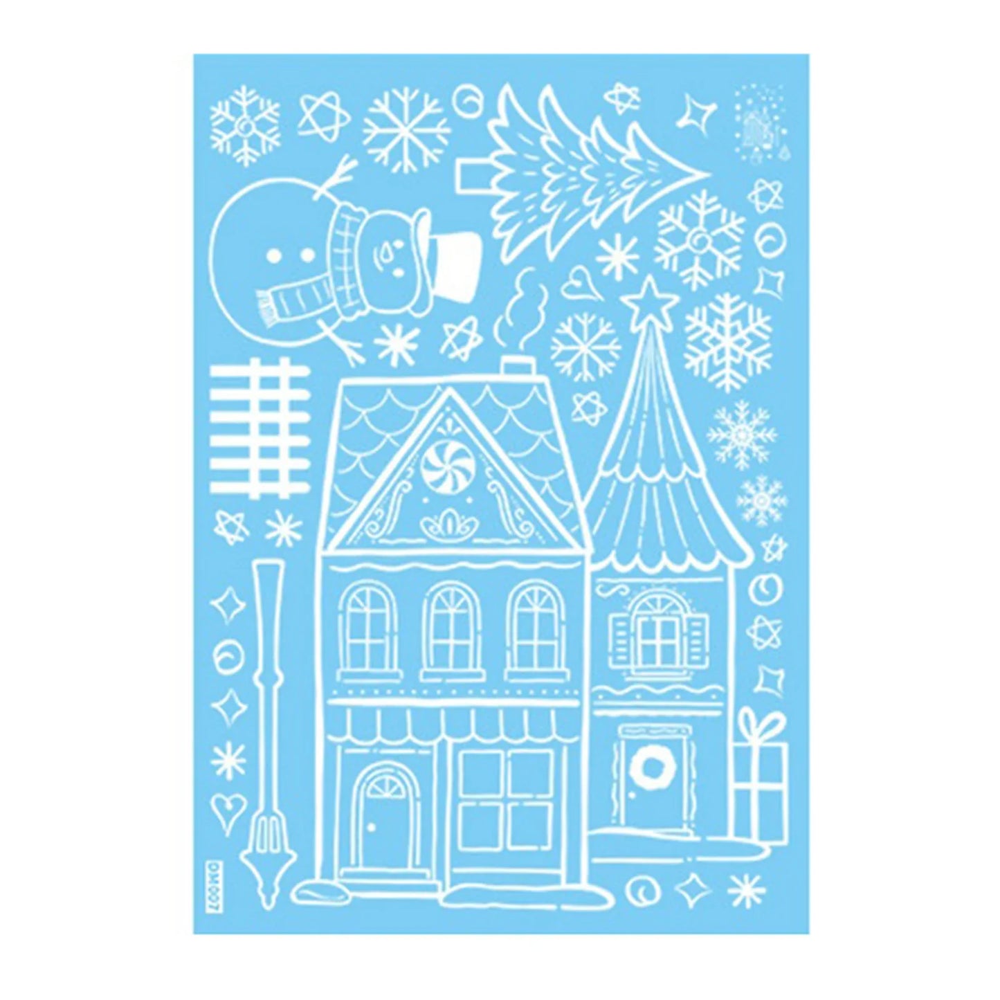 Snowman Christmas Window Clings & Removable Xmas Wall Decals