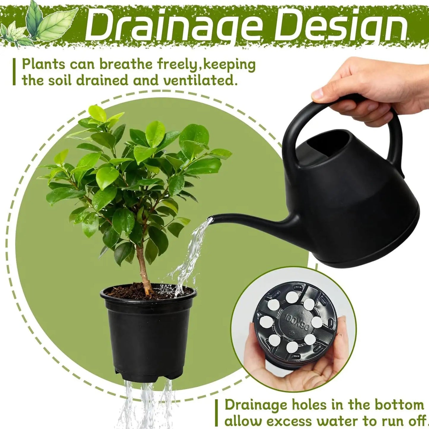 100-Pack 4-Inch Nursery Pots with Drainage Holes | Propagation