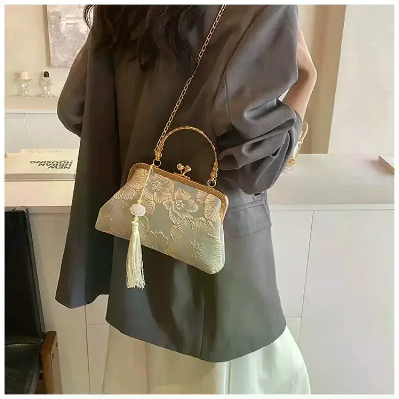 Chinese Embroidered Square Bag | Women's Evening Clutch & Shoulder