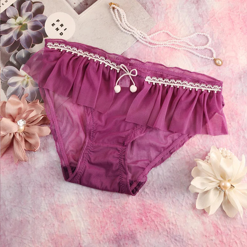 Fairy Floral Mesh Panties Women – Cotton Crotch Briefs