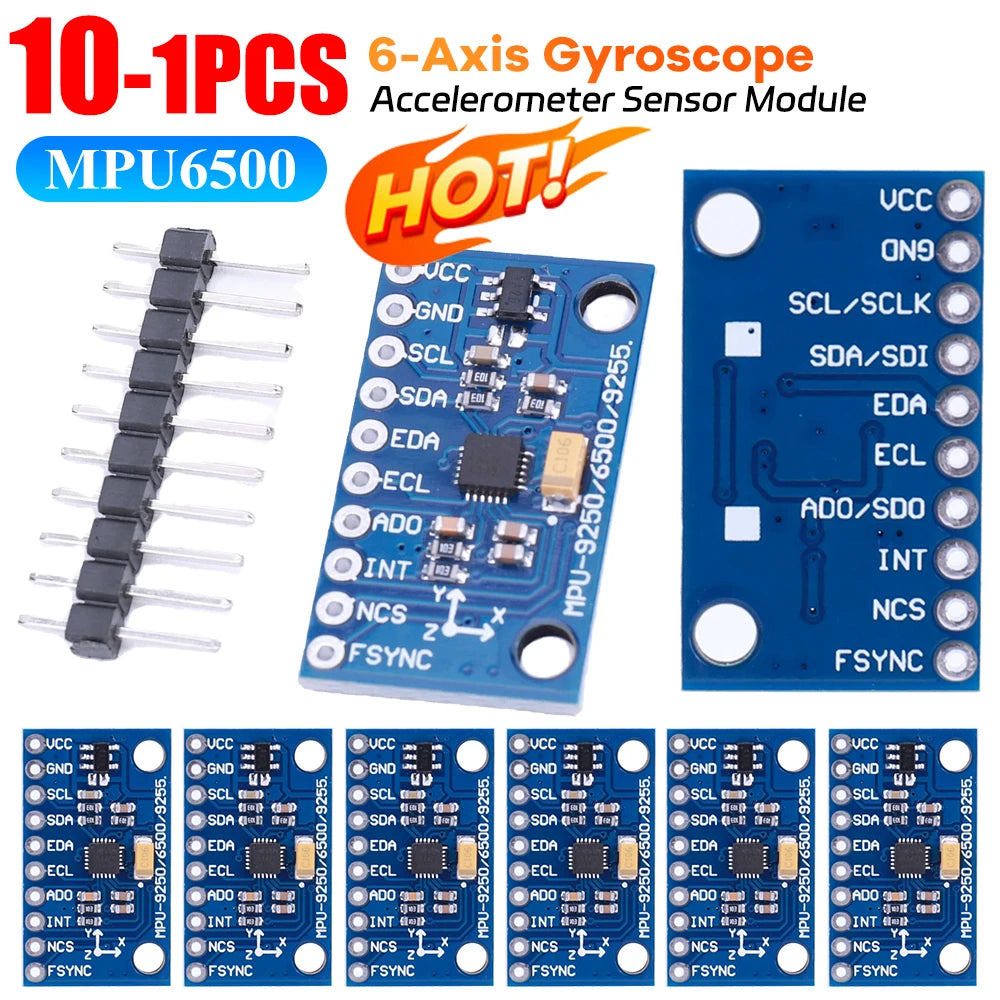 MPU6500 6-Axis Gyroscope Accelerometer Sensor Module IIC I2C SPI GY-6500 6-axis Attitude Gyro Sensor Replace MPU6050 for Arduino Peaceful Pleasures Health and Wellness