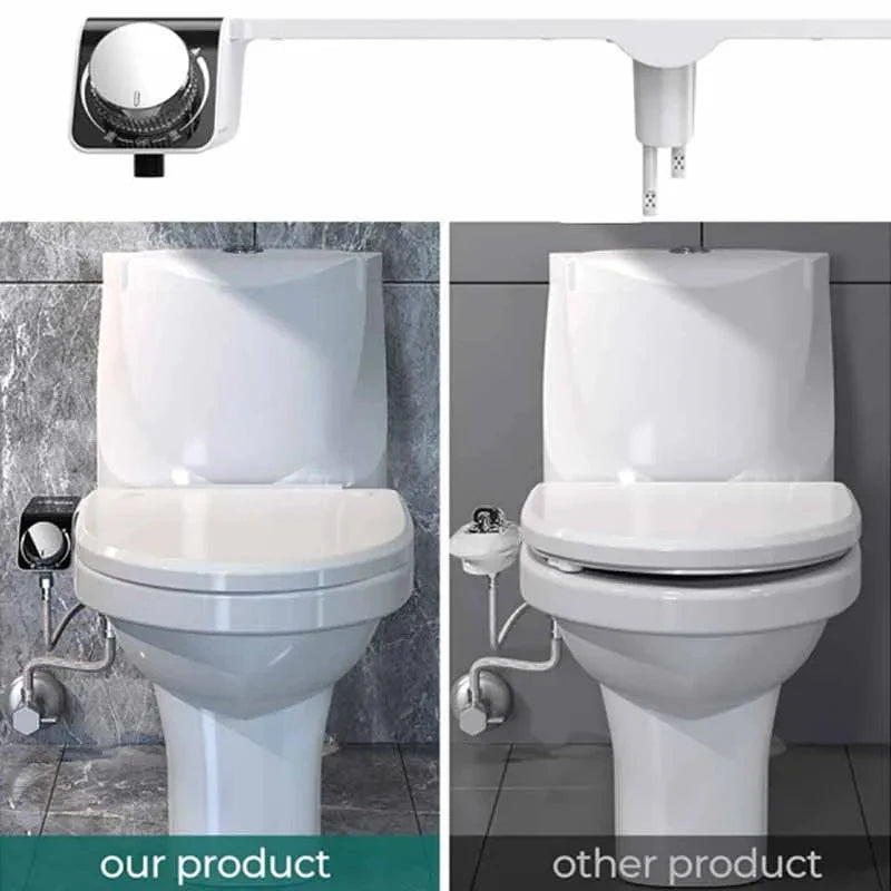 Ultra-Slim Non-Electric Bidet Attachment | Double Nozzle
