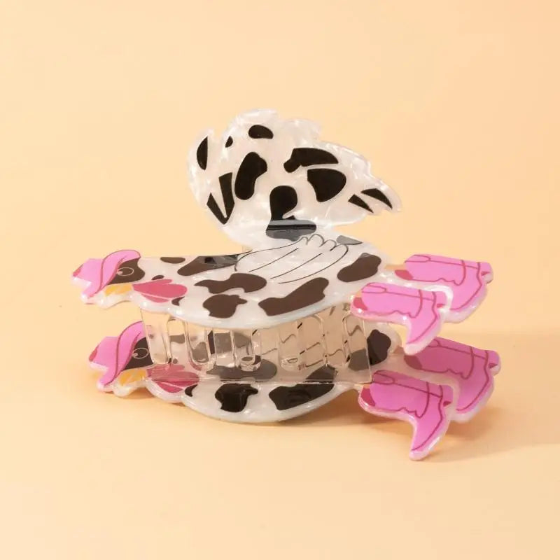 Western Cowboy Punk Rooster Acrylic Hair Claw Clip for Women