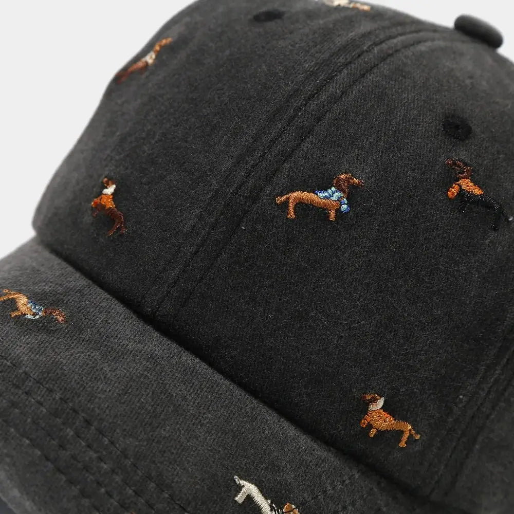 Embroidered Puppy Baseball Cap – UV Sun Hat | One Size