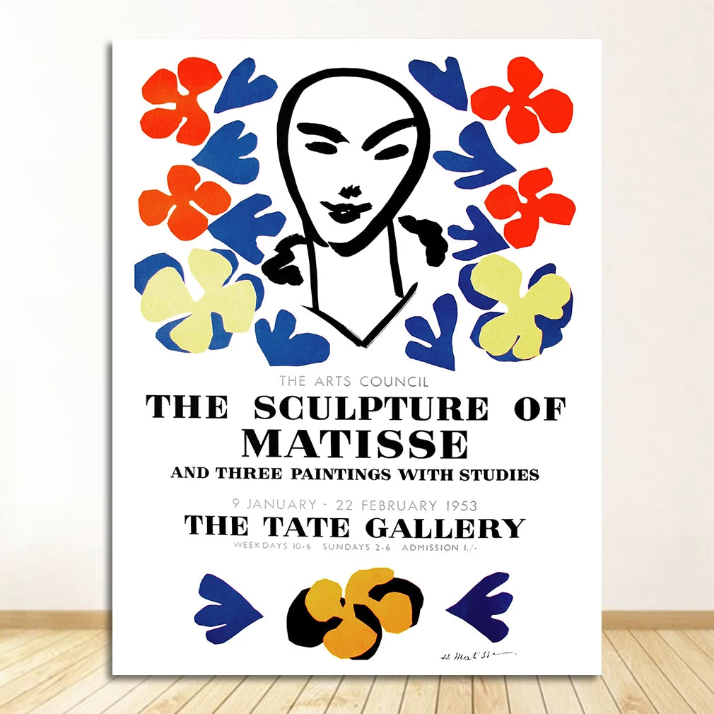 Nordic Matisse Leaf & Figure Canvas Wall Art | Living Room