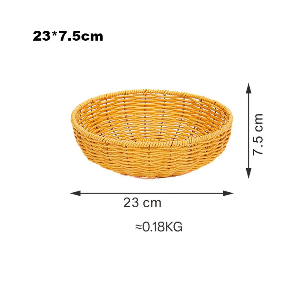 Imitation Rattan Woven Storage Basket | Fruit & Snack Tray