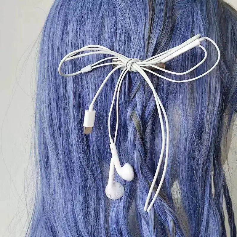 Y2K Headphone Bow Hair Clip | Punk Style for Women & Girls