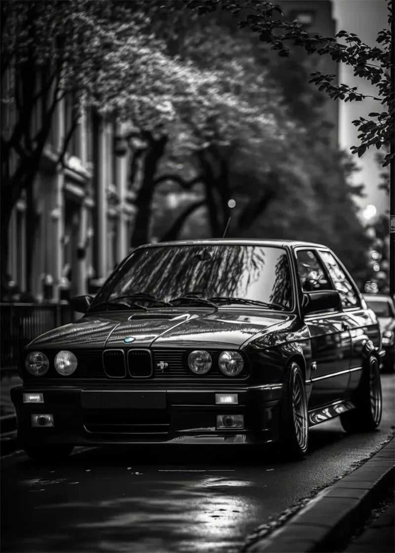 Black and white luxury car canvas super car canvas mural painting living room home aesthetics wall decoration art Peaceful Pleasures Health and Wellness 3 40x60cm