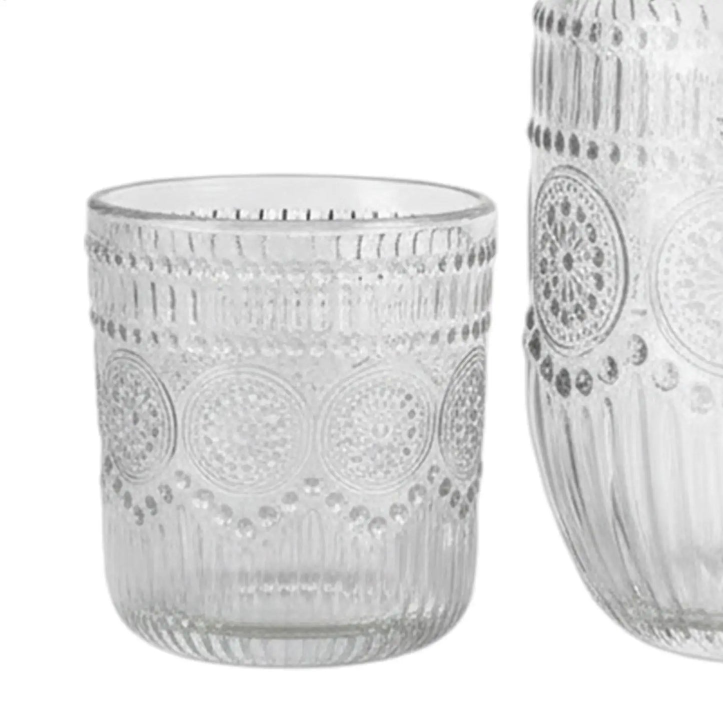 Glass Carafe With Cup Snowflake Design Pitcher Bedside Carafe For Tea Coffee Milk Juice Drink Tea Coffee Milk Juice Peaceful Pleasures Health and Wellness