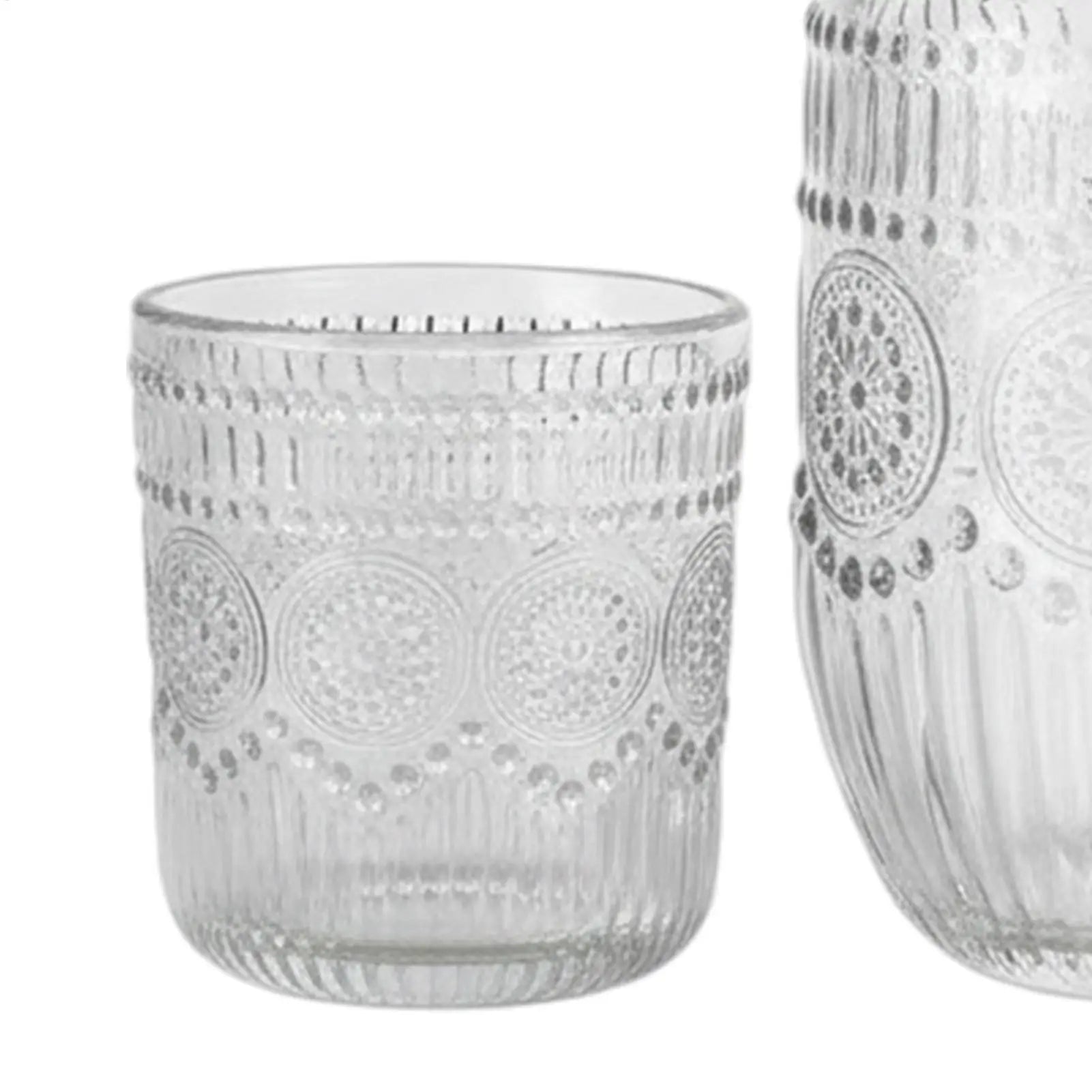 Glass Carafe With Cup Snowflake Design Pitcher Bedside Carafe For Tea Coffee Milk Juice Drink Tea Coffee Milk Juice Peaceful Pleasures Health and Wellness