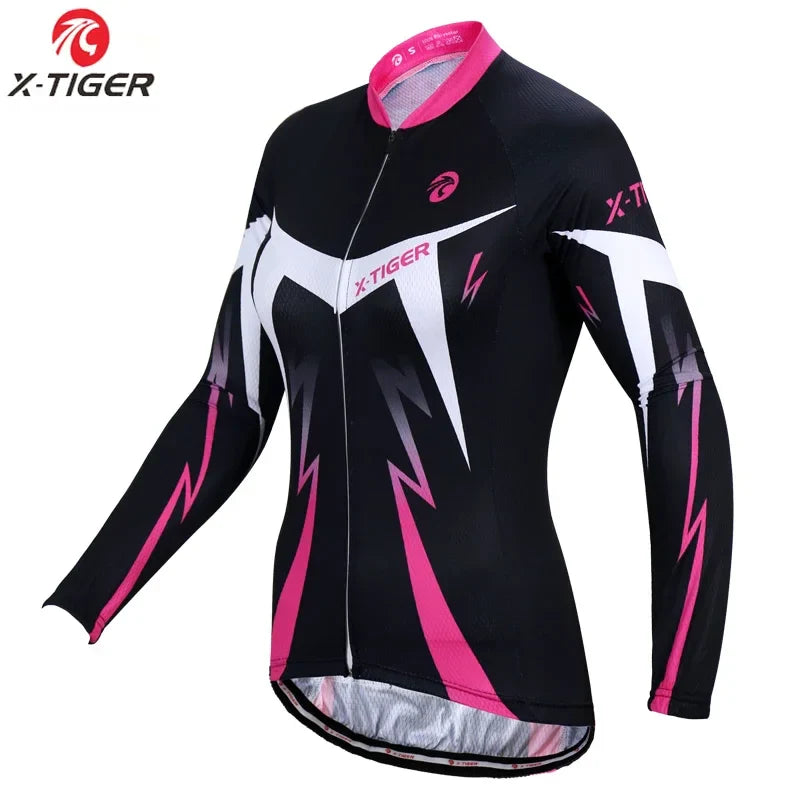 X-TIGER Women's Long Sleeve Cycling Jersey – MTB & Road Bike