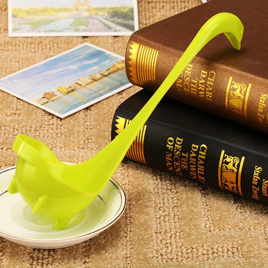 Food Grade PP Plastic Swan Strainer Spoon Long Handle Big Soup Spoon Hot Sale Creative Solid Color Kitchen Tableware Leak Spoon Peaceful Pleasures Health and Wellness