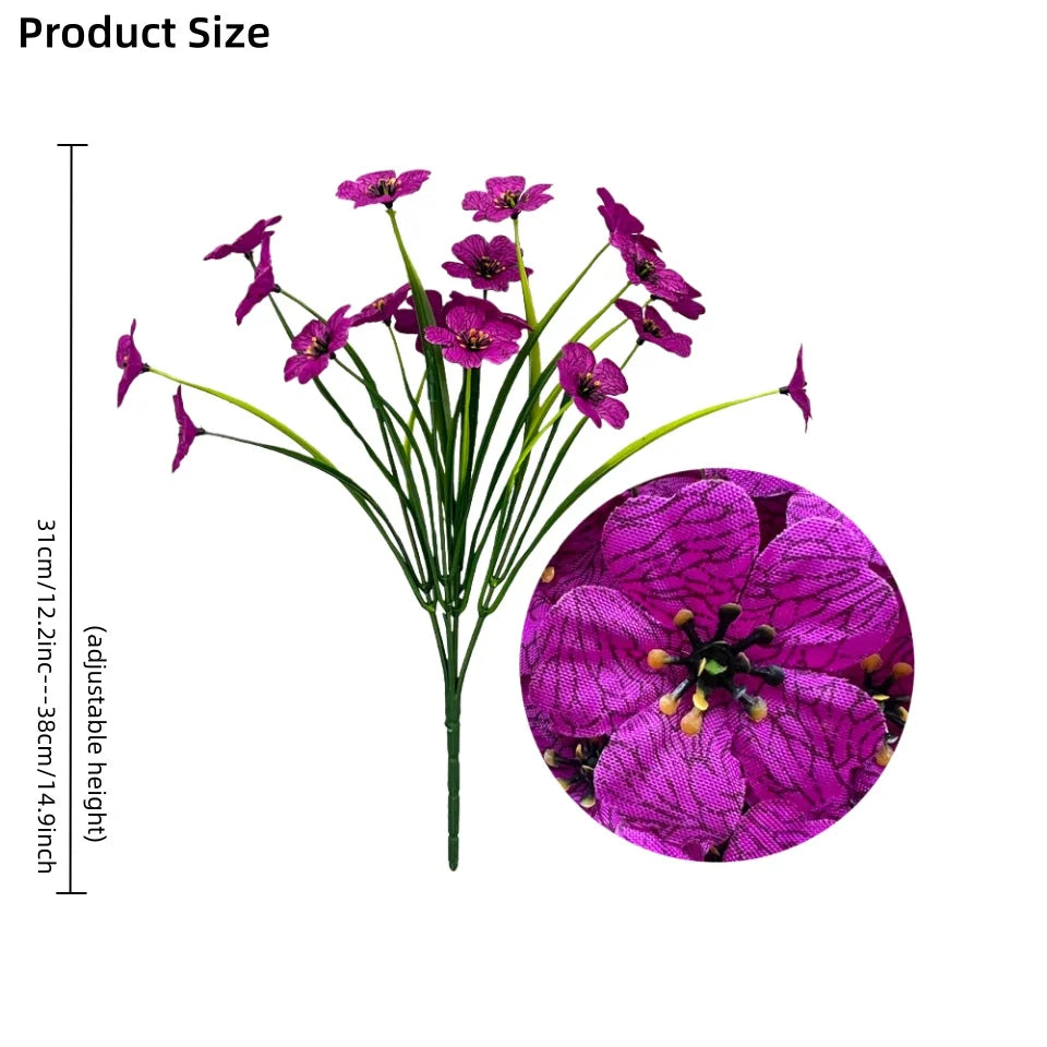 UV Resistant Silk Artificial Flowers 9/10 PCS – Faux Blooms