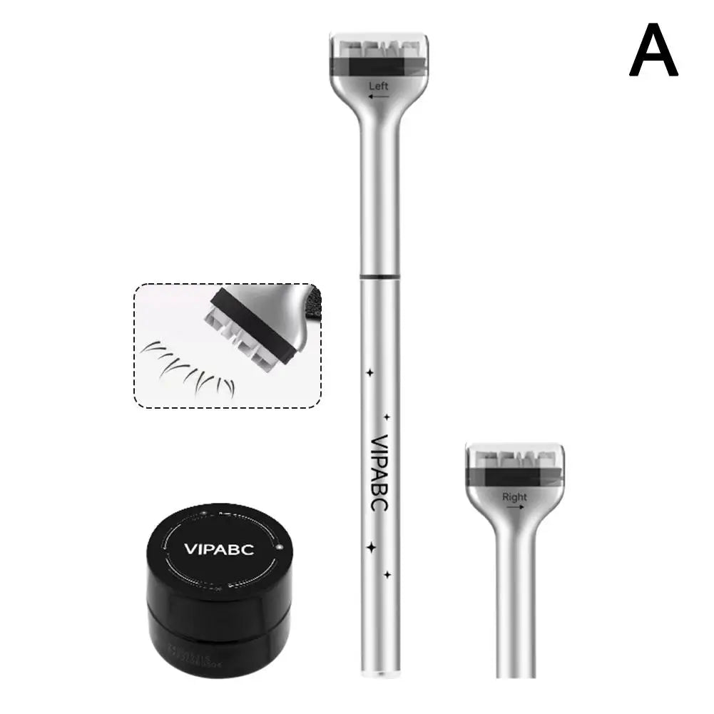 1 Set Eyelash Seal DIY Lower Lash Extension Stamps For Beginner Convenient Natural Simulation Mascara Stick Silicone Makeup Tool Peaceful Pleasures Health and Wellness Black