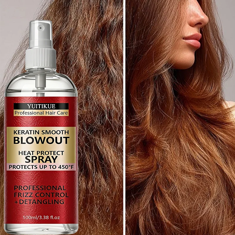 YUITIKUE Keratin Heat Protect Spray | 450°F Frizz Control Heat Protect Spray Peaceful Pleasures Health and Wellness
