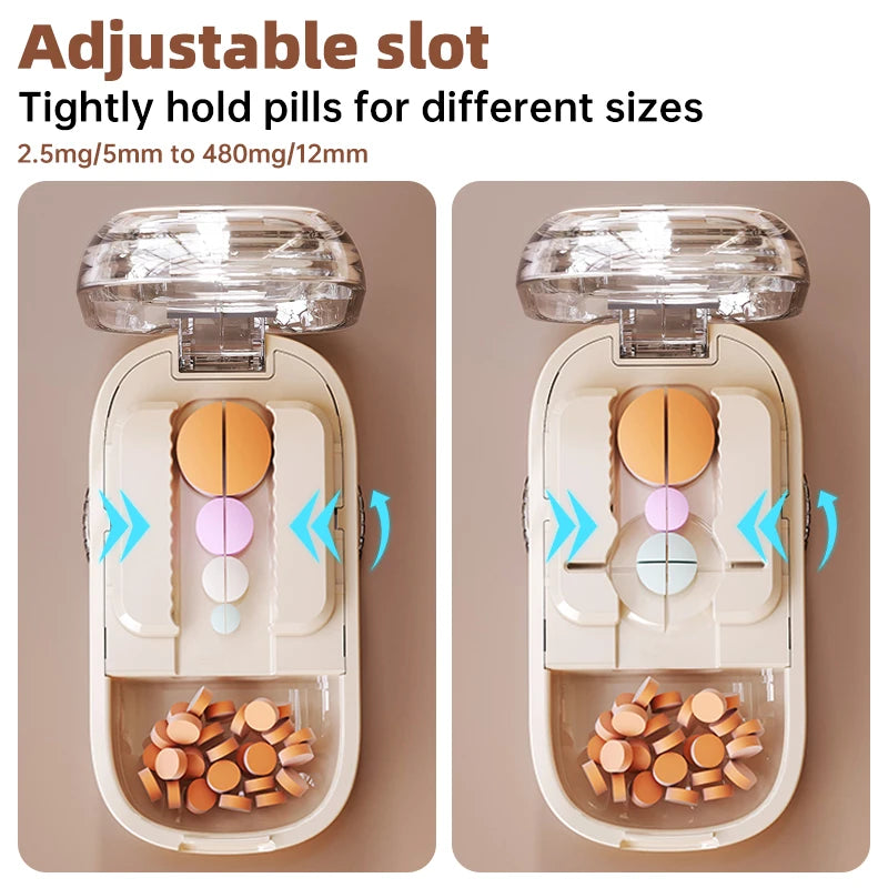 Sharp Pill Cutter Half Storage Compartment Box Splitter Divide Medicine Organizer Drug Slicer Medicine Tablet Storage Container Peaceful Pleasures Health and Wellness