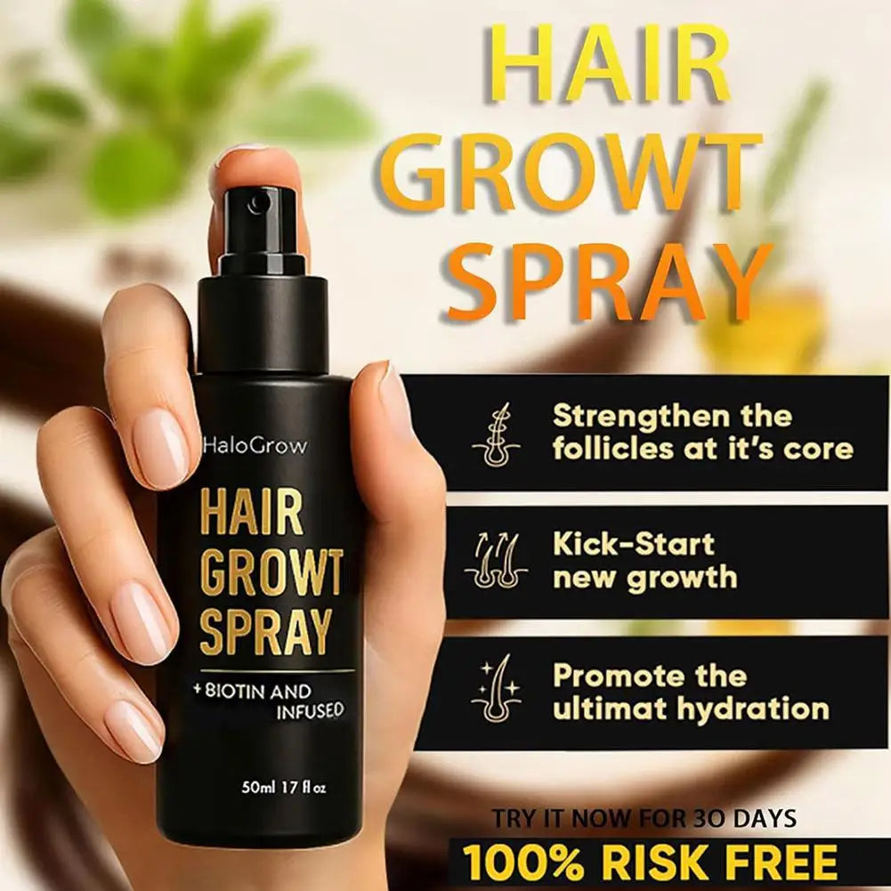 Ginger Oil & Biotin Hair Growth Spray – 50ml Scalp Nourishing Spray for Thicker, Fuller-Looking Hair Peaceful Pleasures Health and Wellness