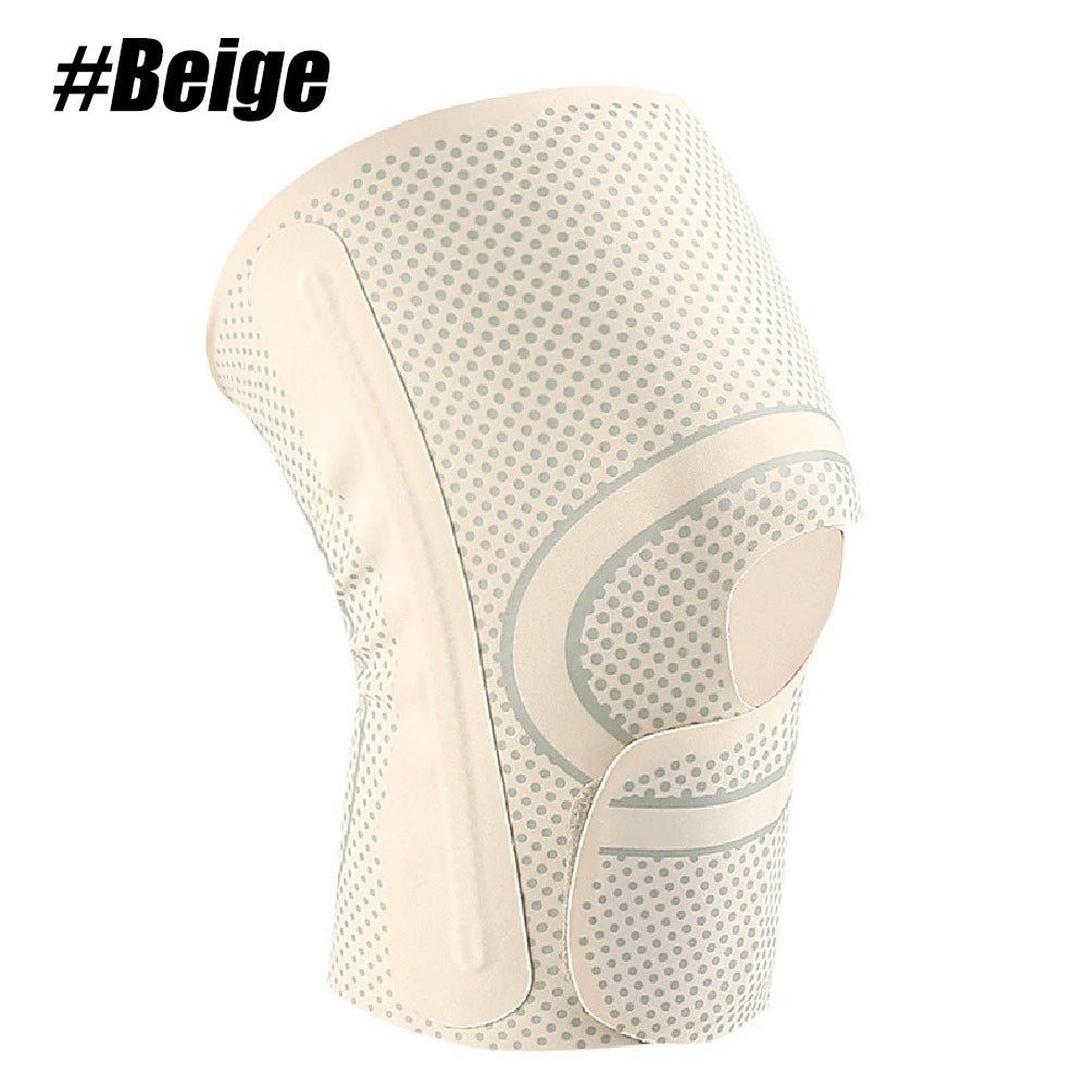 1PCS Thin Knee Brace/Knee Compression Sleeve/Knees Support for Women & Man,Arthritis,Tendonitis,Injury Support & Running Sports Peaceful Pleasures Health and Wellness Beige-1PCS L