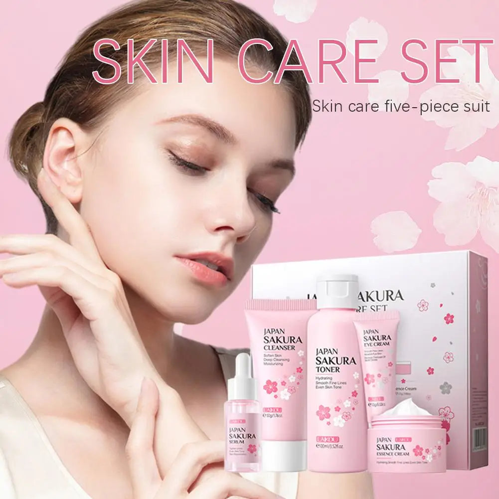 LAIKOU Sakura Skin Care Set – Serum, Toner, Eye Cream & More