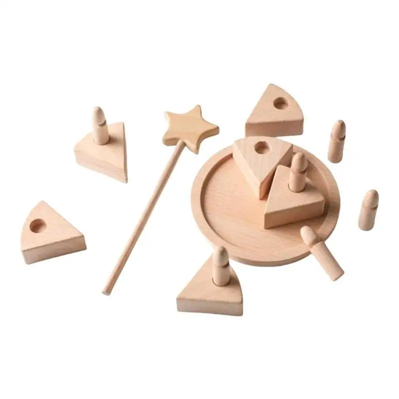 Wooden Beech Cake Pretend Play Toy | Removable Parts – Kids 3+