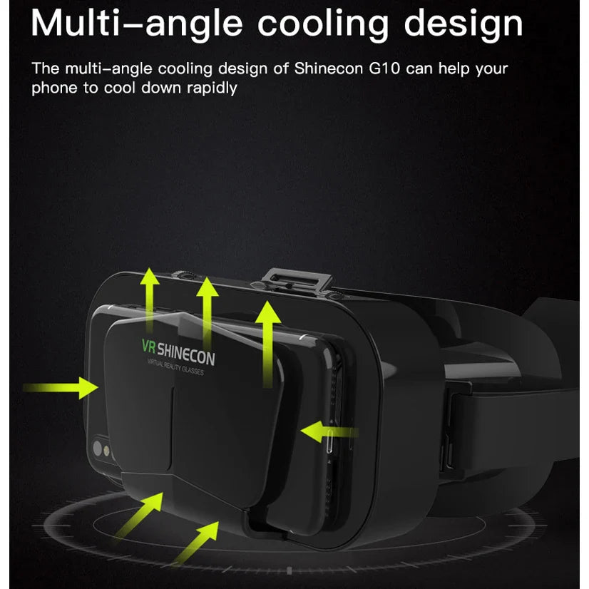 Shinecon 3D VR Headset Glasses for iPhone & Android | 110°–120° FOV