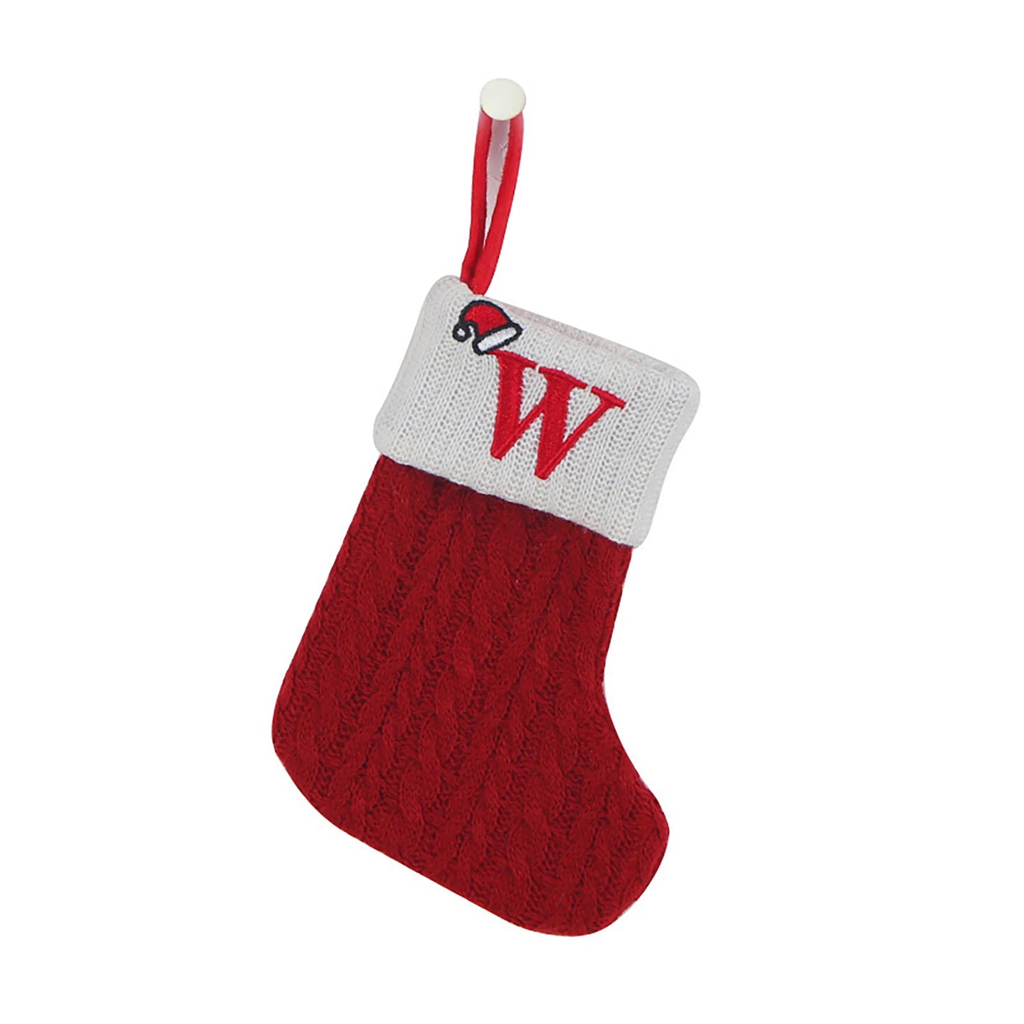 Personalized Knitted Christmas Stocking | Monogram Initial