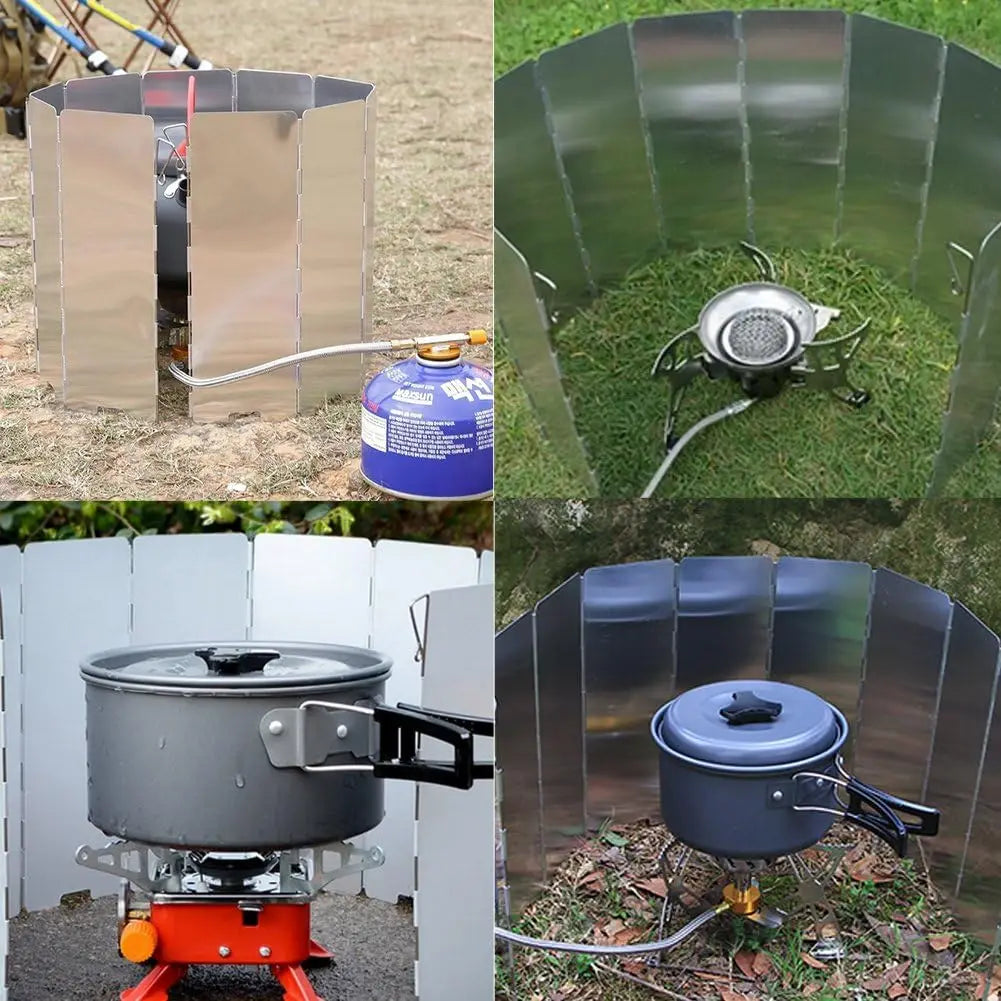 Tall Stove Windscreen-Gas Burner Windshield- Aluminum Camping Stove Folding Cooker Butane Burner For Outdoor Camping Picnic ﻿ Peaceful Pleasures Health and Wellness
