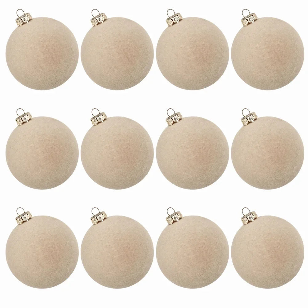 12-Pack Velvet Christmas Ball Ornaments 6cm | Xmas Tree Decor