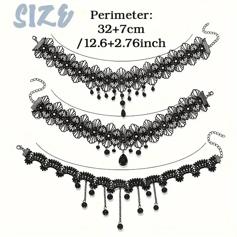 5pcs Gothic Elastic Lace Necklaces – Party & Holiday Gift Peaceful Pleasures Health and Wellness